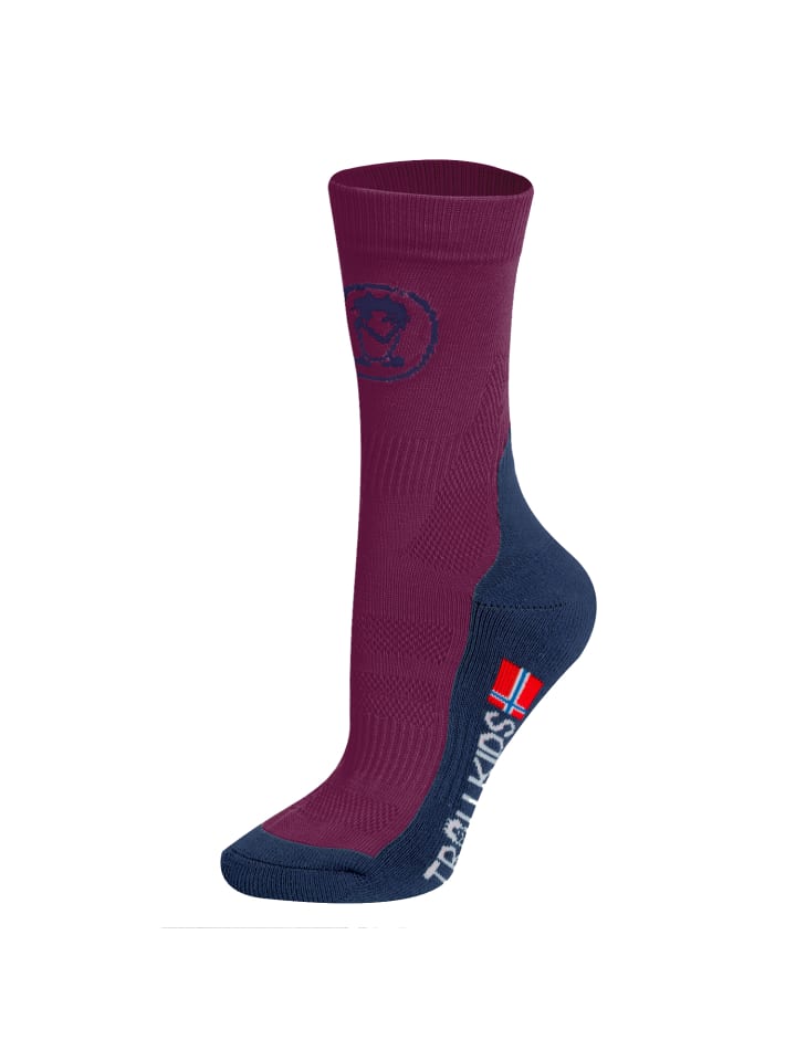 Trollkids Wandersocken Mid Cut II in plum/navy günstig kaufen 26