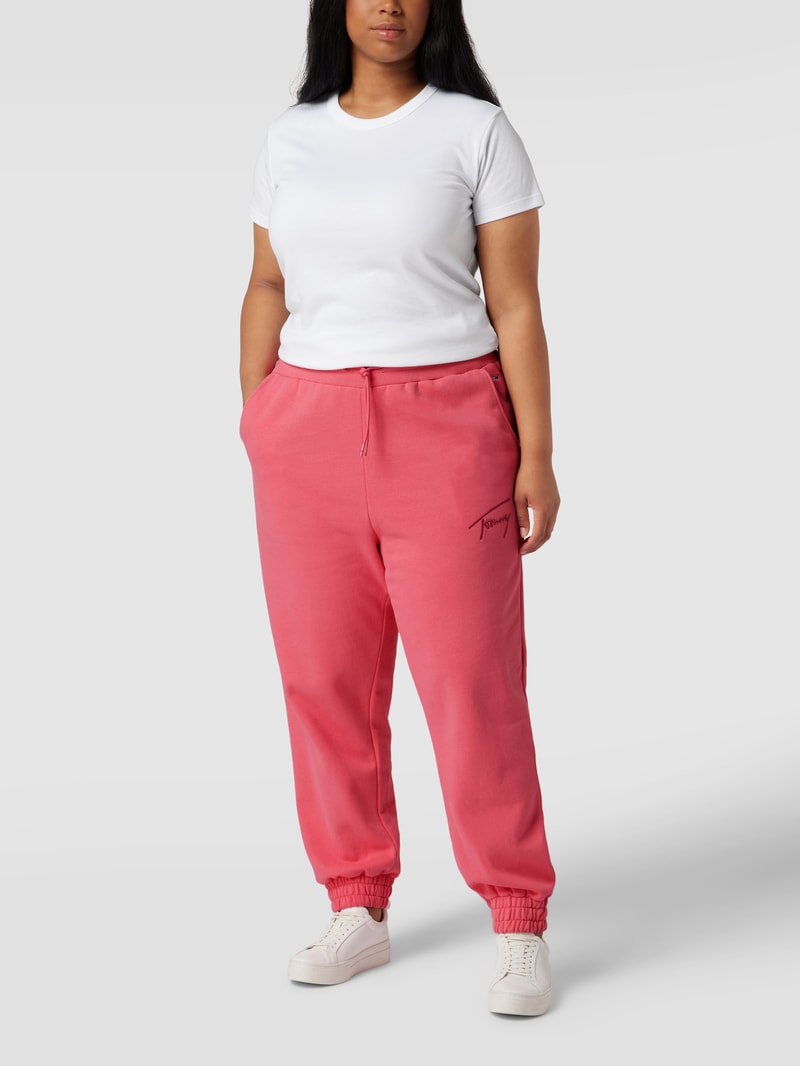 PLUS SIZE Sweatpants mit Label-Stitching in pink