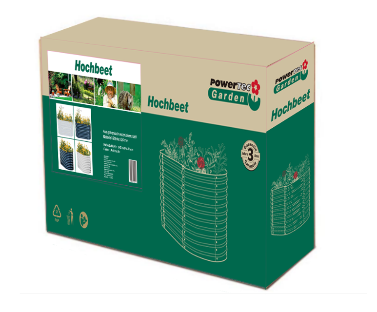 Powertec Garden Stahl Oval Hochbeet - Anthrazit