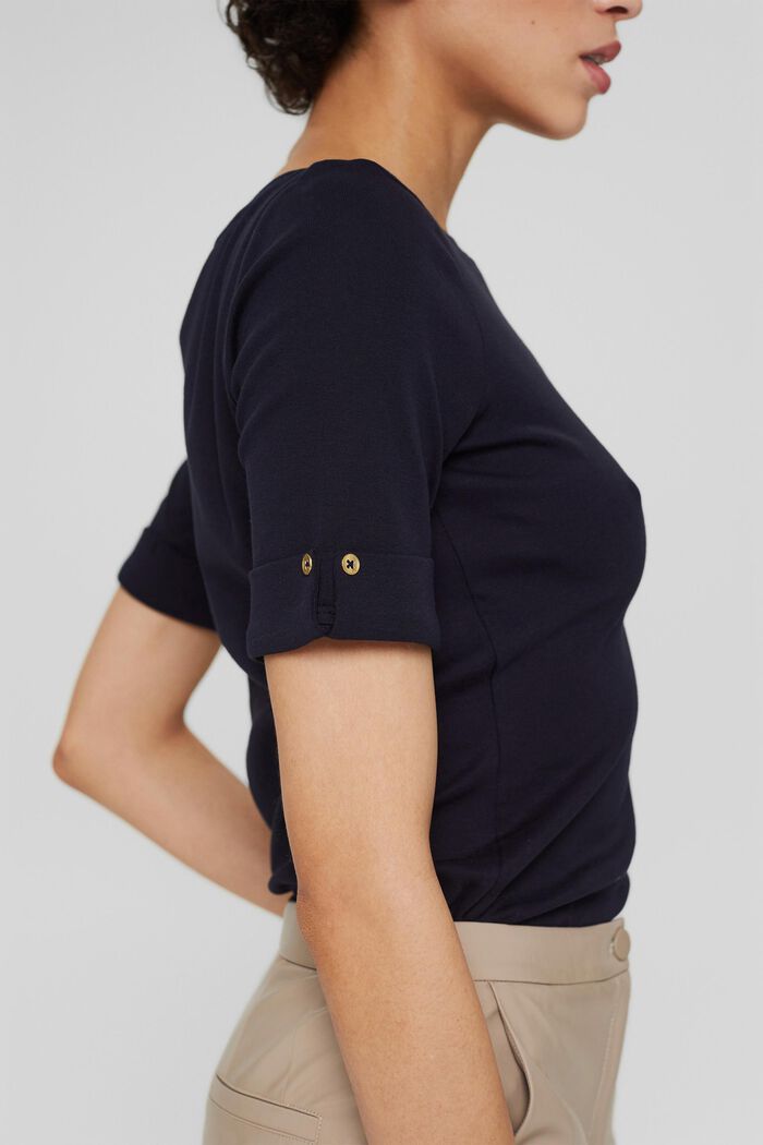 T-Shirt aus Bio-Baumwolle mit umgeschlagenem Ärmel