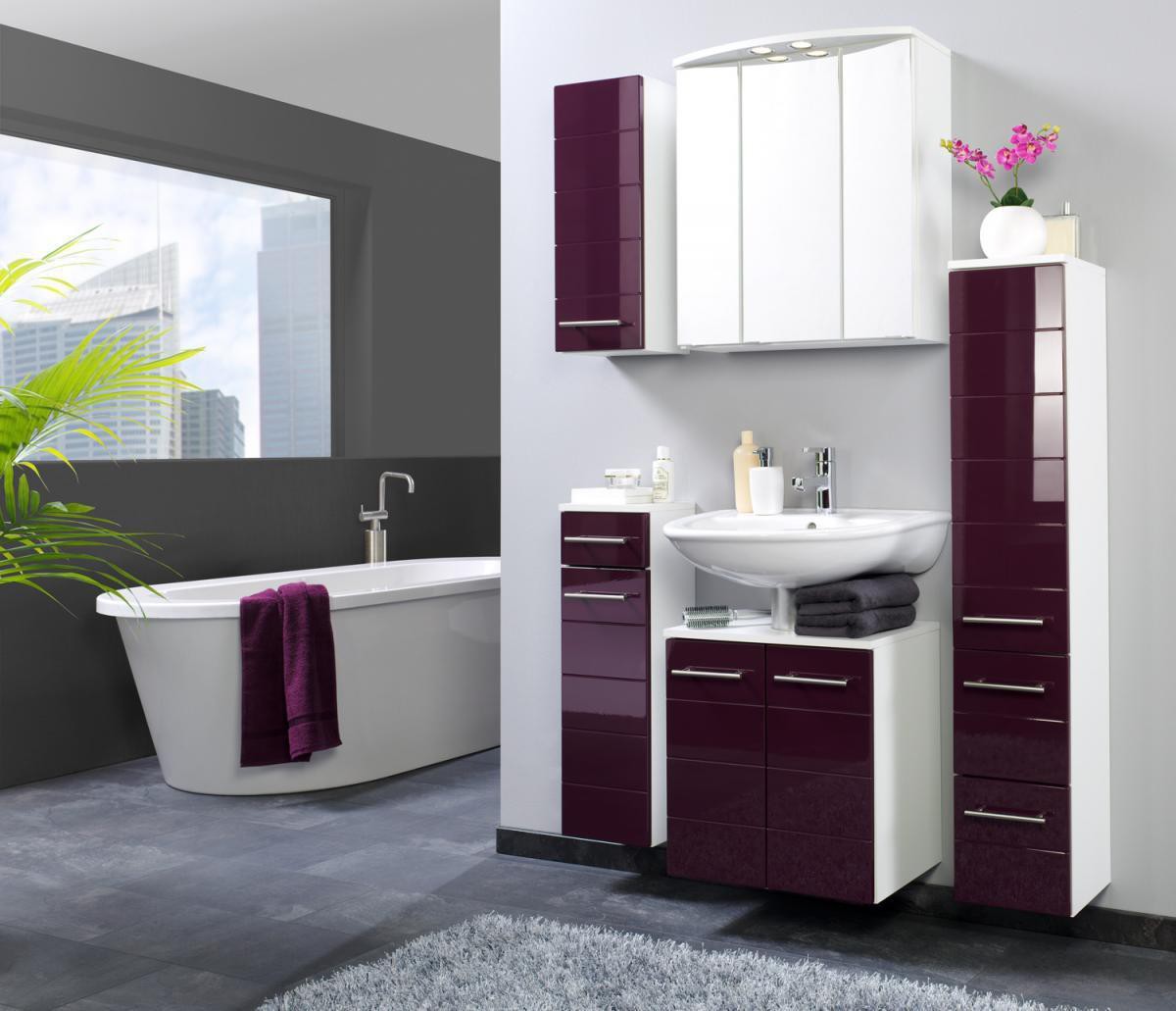 Held Möbel Held Rimini Unterschrank 25 Aubergine