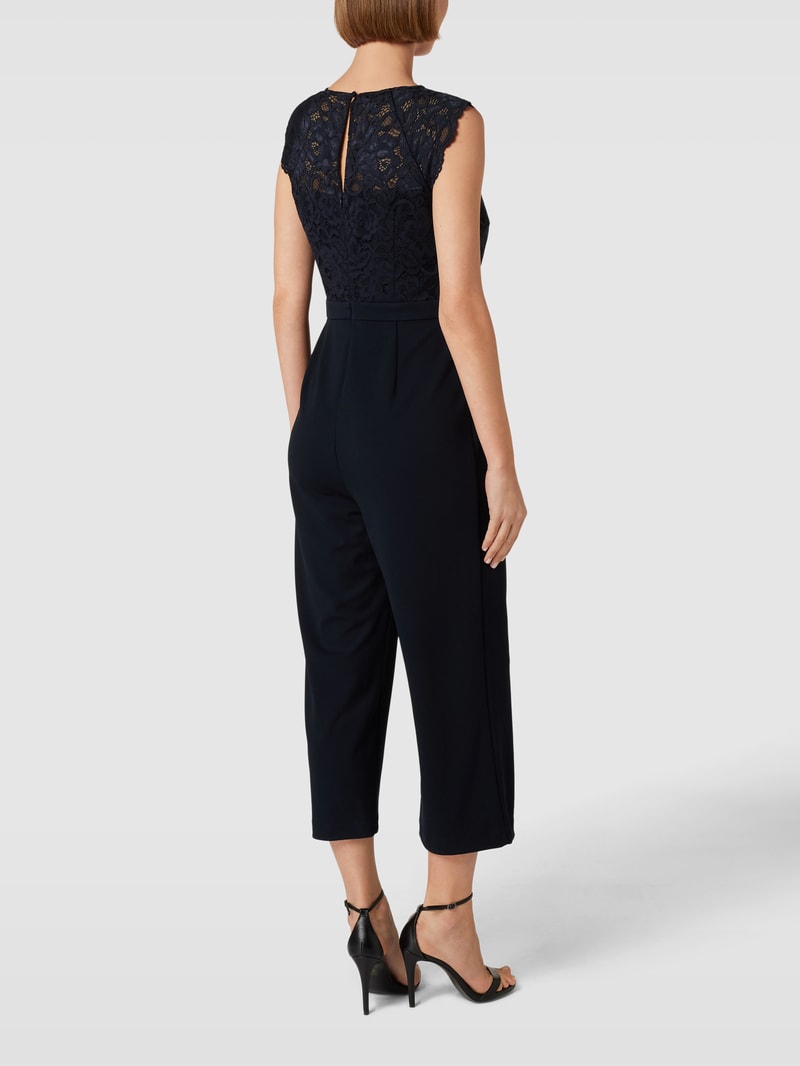 Jumpsuit aus Spitze in marineblau meliert