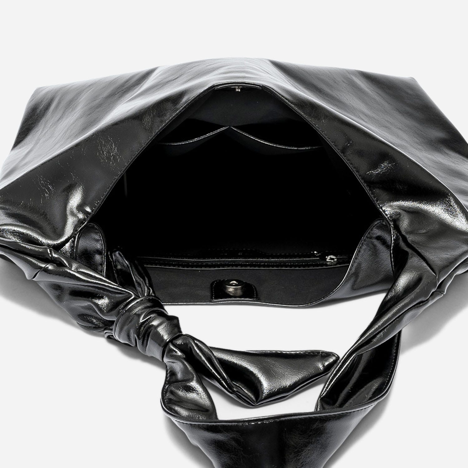 Sac à main TEXTO noir glacé souple