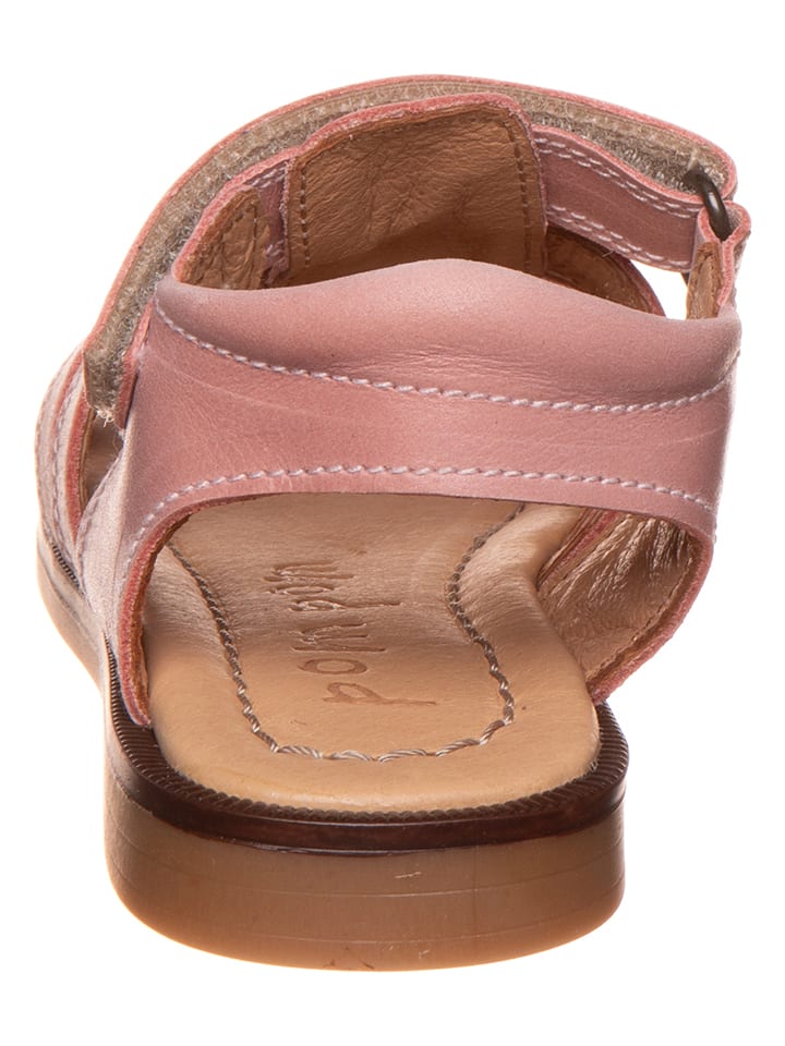 POM POM Leder-Sandalen in Rosa günstig kaufen