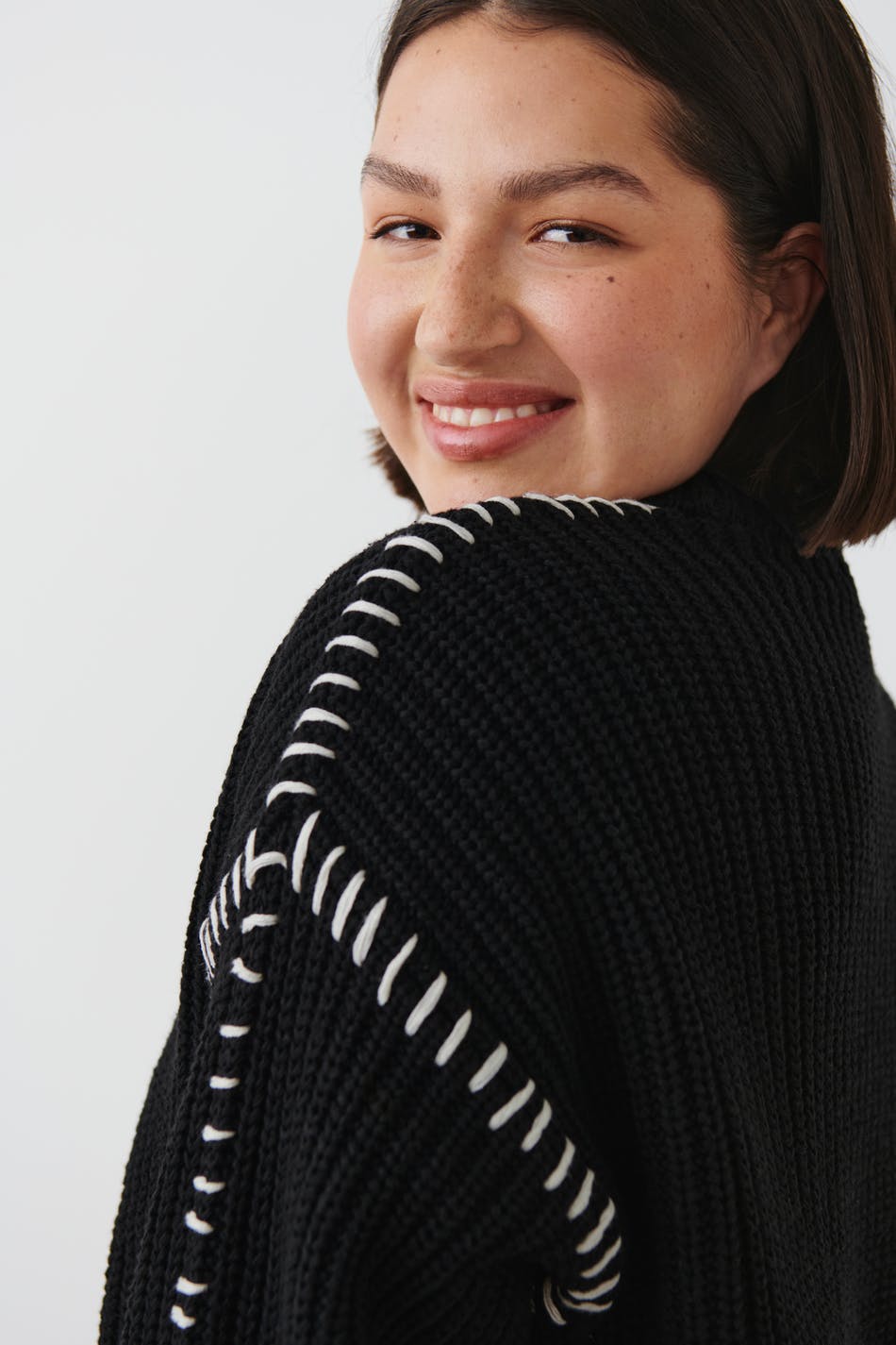Stitch knitted sweater