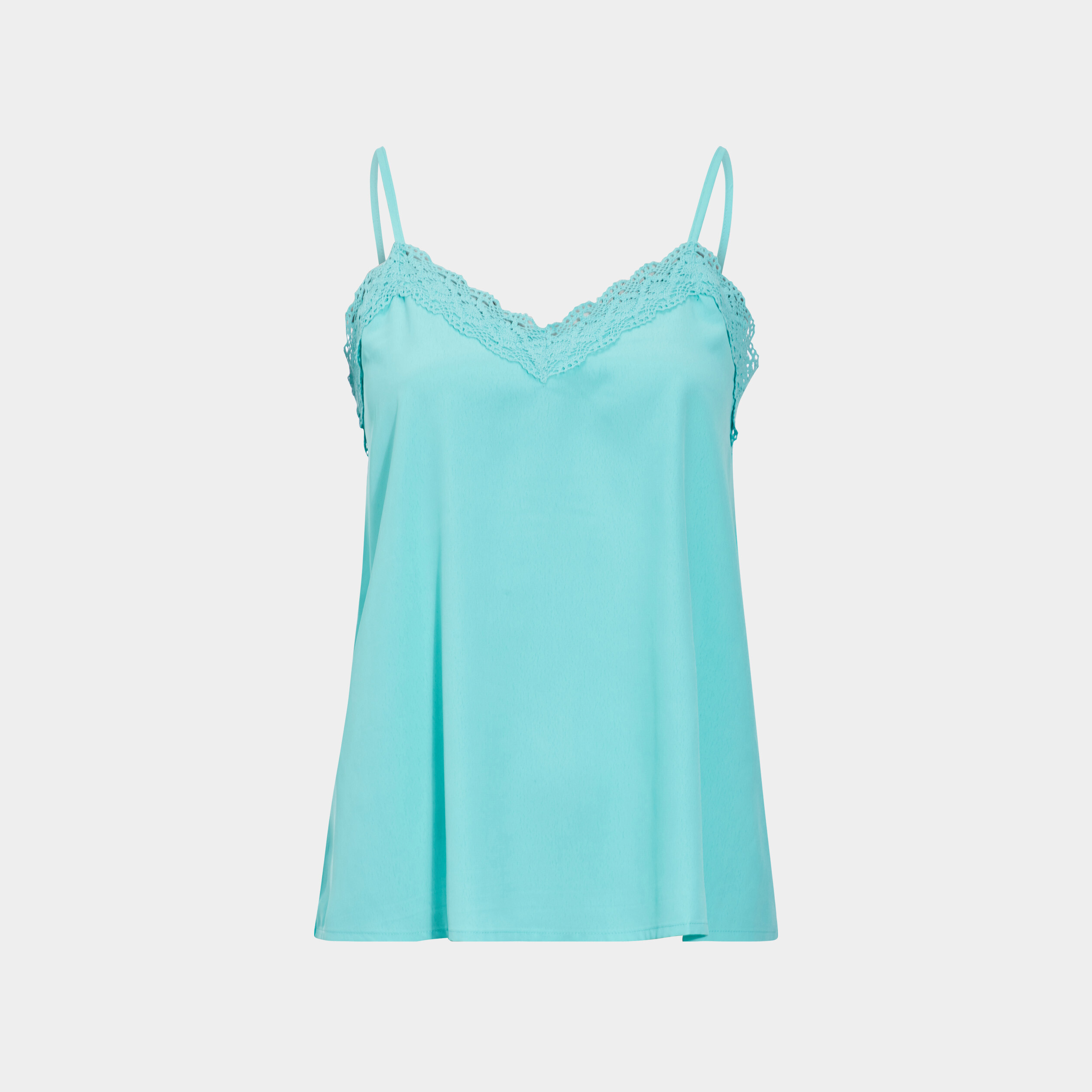 Débardeur à empiècement dentelle bleu turquoise femme | La Halle