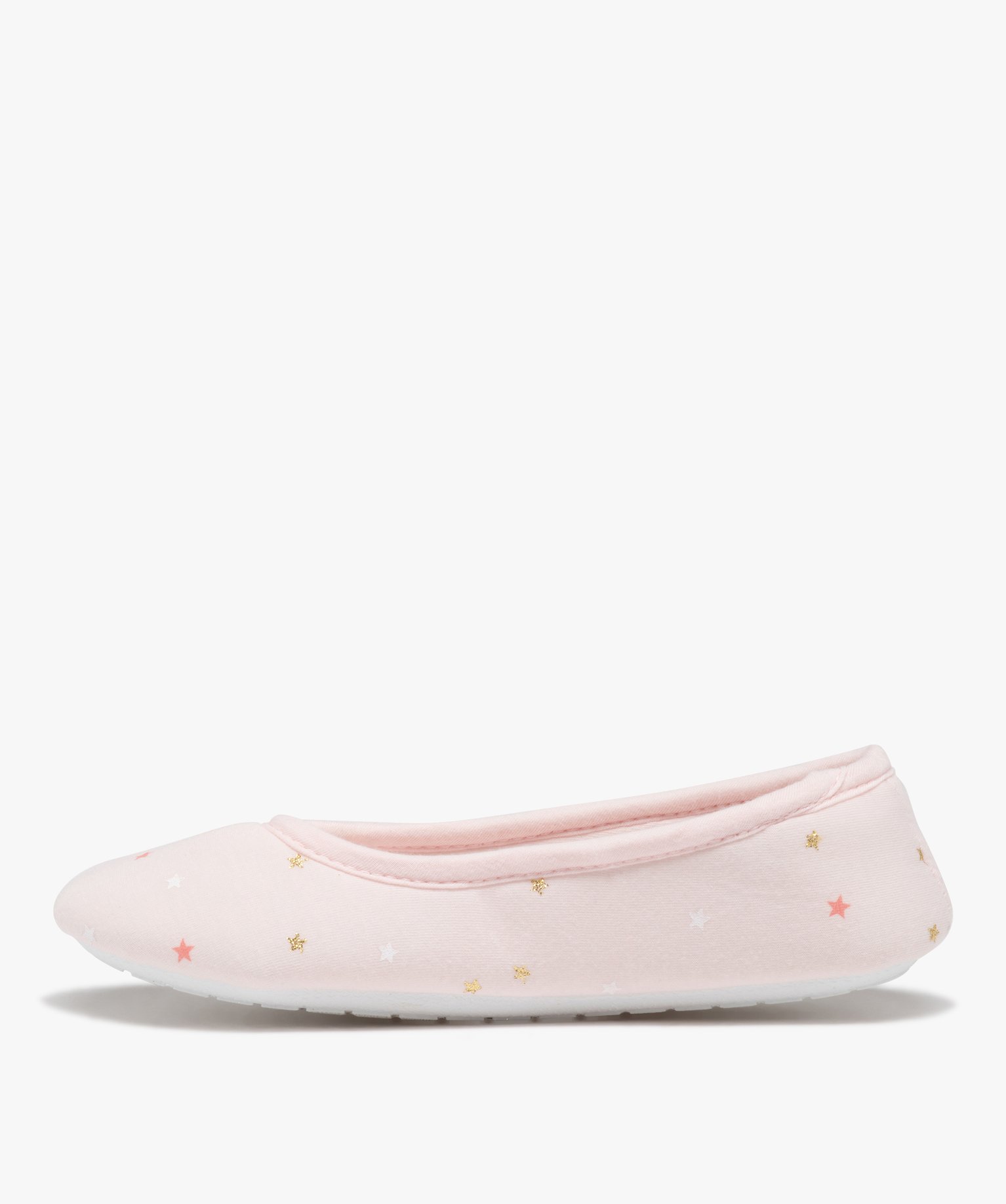 Chaussons femme ballerines en jersey à motif étoilé rose | GEMO