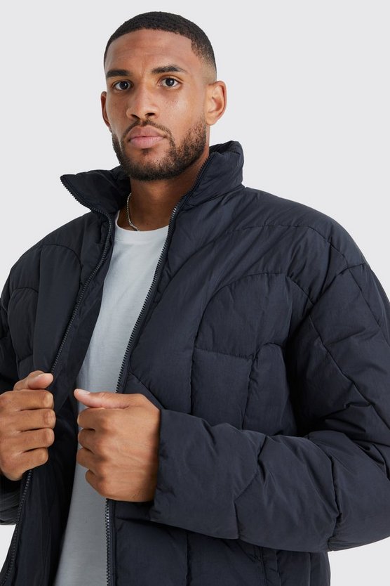 Tall Steppjacke mit Trichterkragen