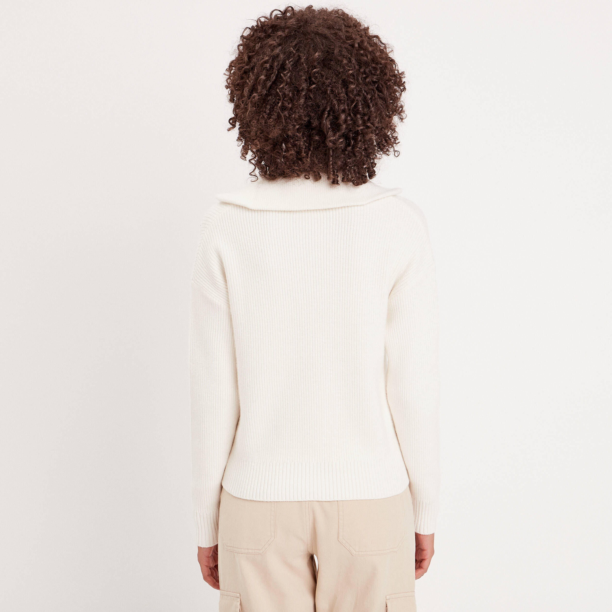 Pull col camionneur ecru femme | Cache Cache