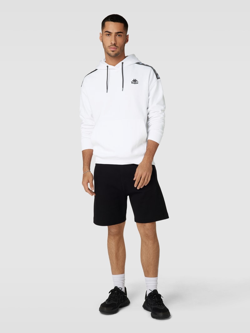 Hoodie mit Logo-Stitching in weiß