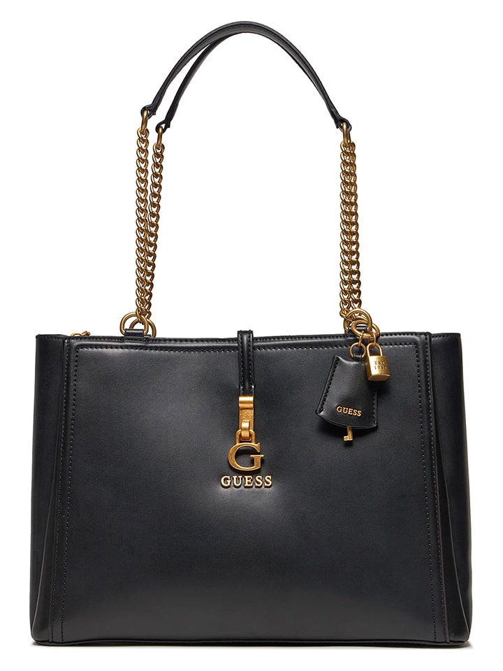 Guess Schultertasche in Schwarz - (B)35 x (H)26 x (T)10,5 cm günstig kaufen onesize