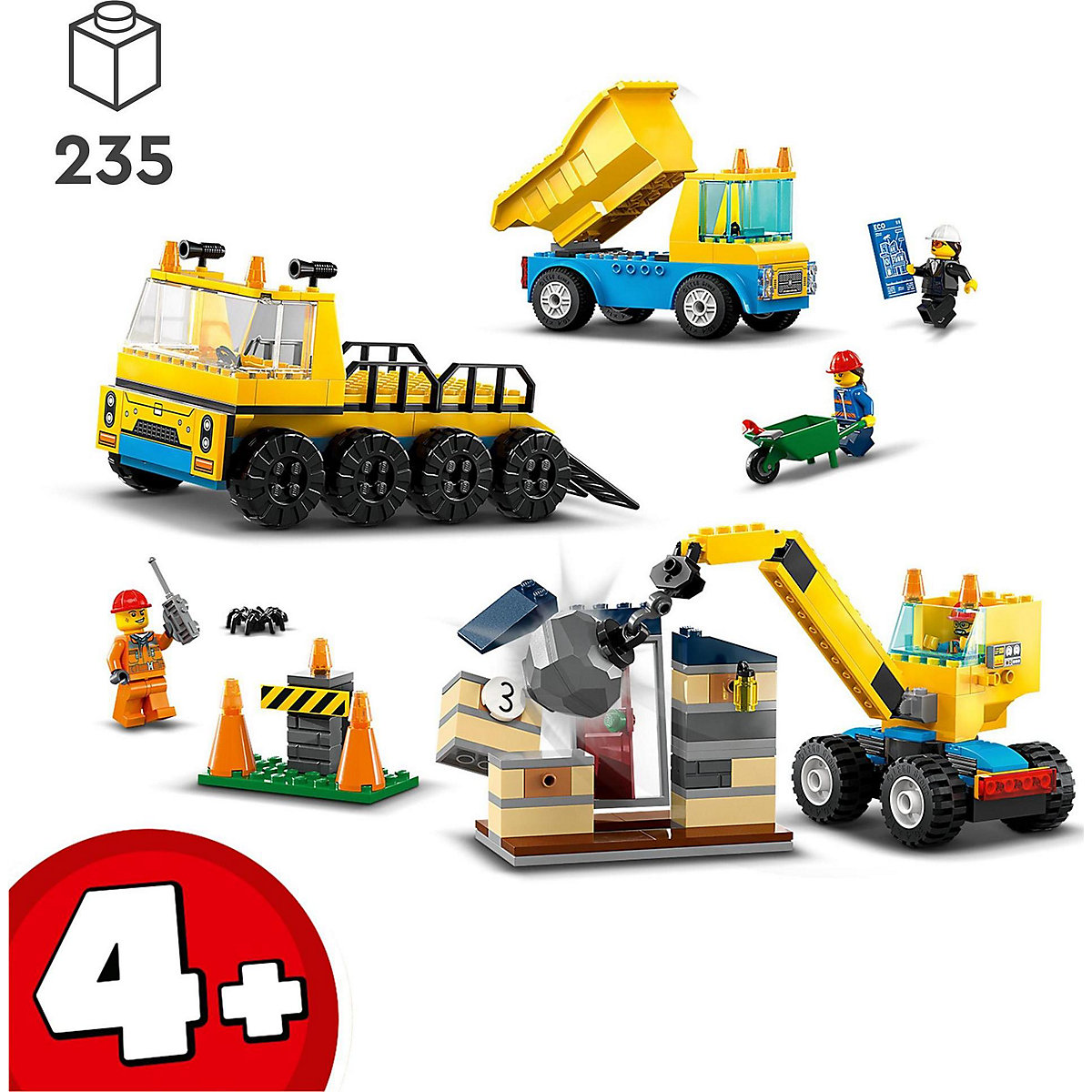 LEGO® City 60391 Baufahrzeuge und Kran mit Abrissbirne