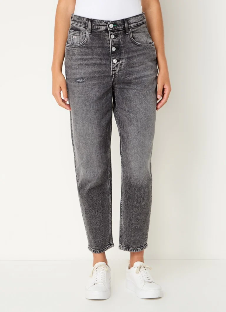 Calça jeans cropped de cintura alta e corte afunilado Tommy Hilfiger com lavagem colorida.