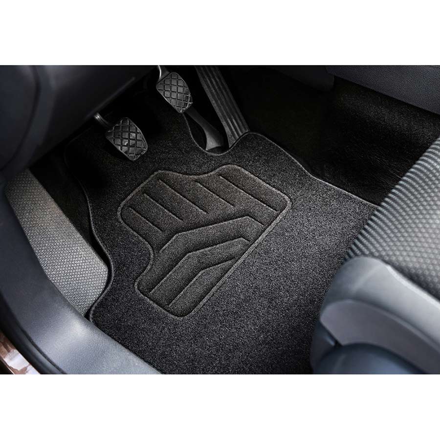 Norauto Passform Autoteppich im 4-teiligen Komplettset, Auto Textil Fußmatten für Mercedes C-Klasse W204 Baujahr 01/2007 - 01/2014, schwarz - ATU