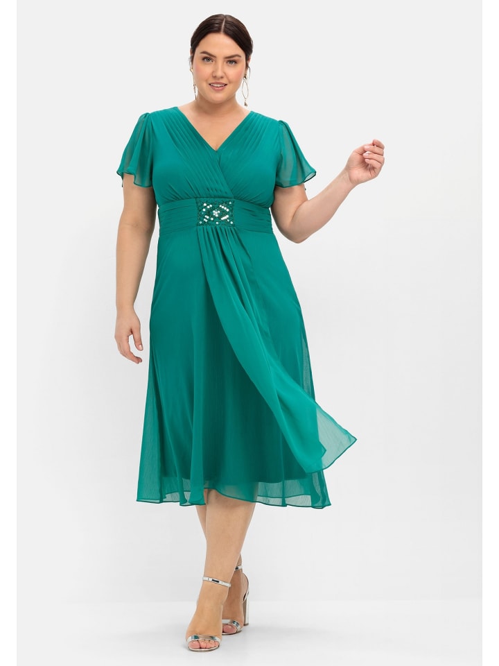 sheego Abendkleid in opalgrün günstig kaufen