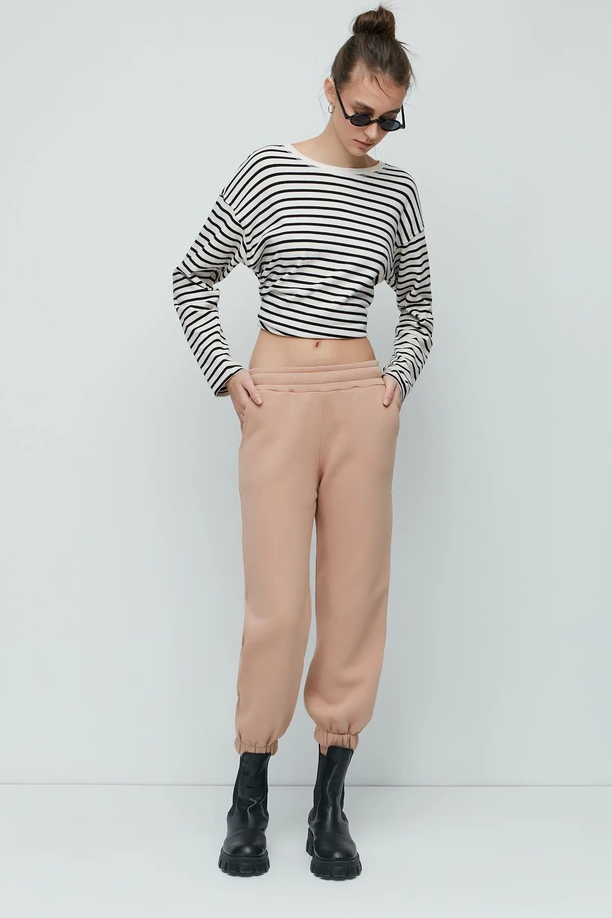 C&City  Jogger-Jogginghose mit dicker Fleece-Innenseite 906 Creme