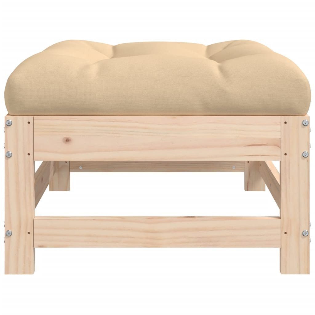 vidaXL Loungesofa Gartenhocker mit Kissen Massivholz Kiefer, 1 Teile