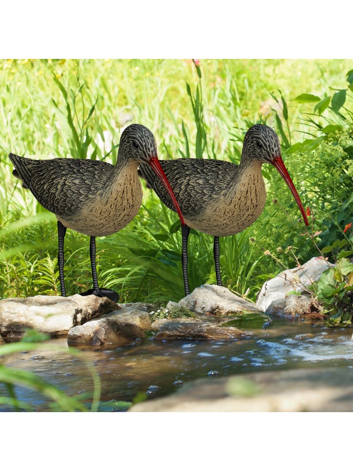 relaxdays 2 x Gartenfigur Vogel in Schwarz/ Braun günstig kaufen onesize
