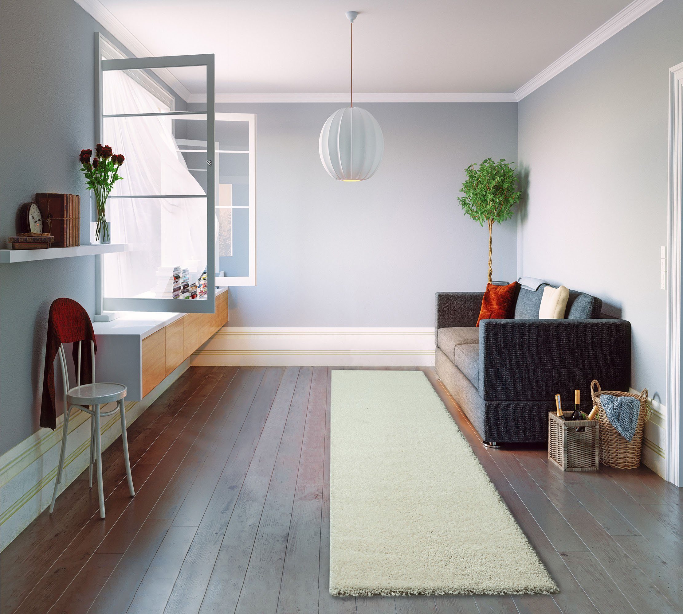 Hochflor-Läufer Vince, my home, rechteckig, Höhe: 31 mm, besonders weich durch Mikrofaser, extra flauschig