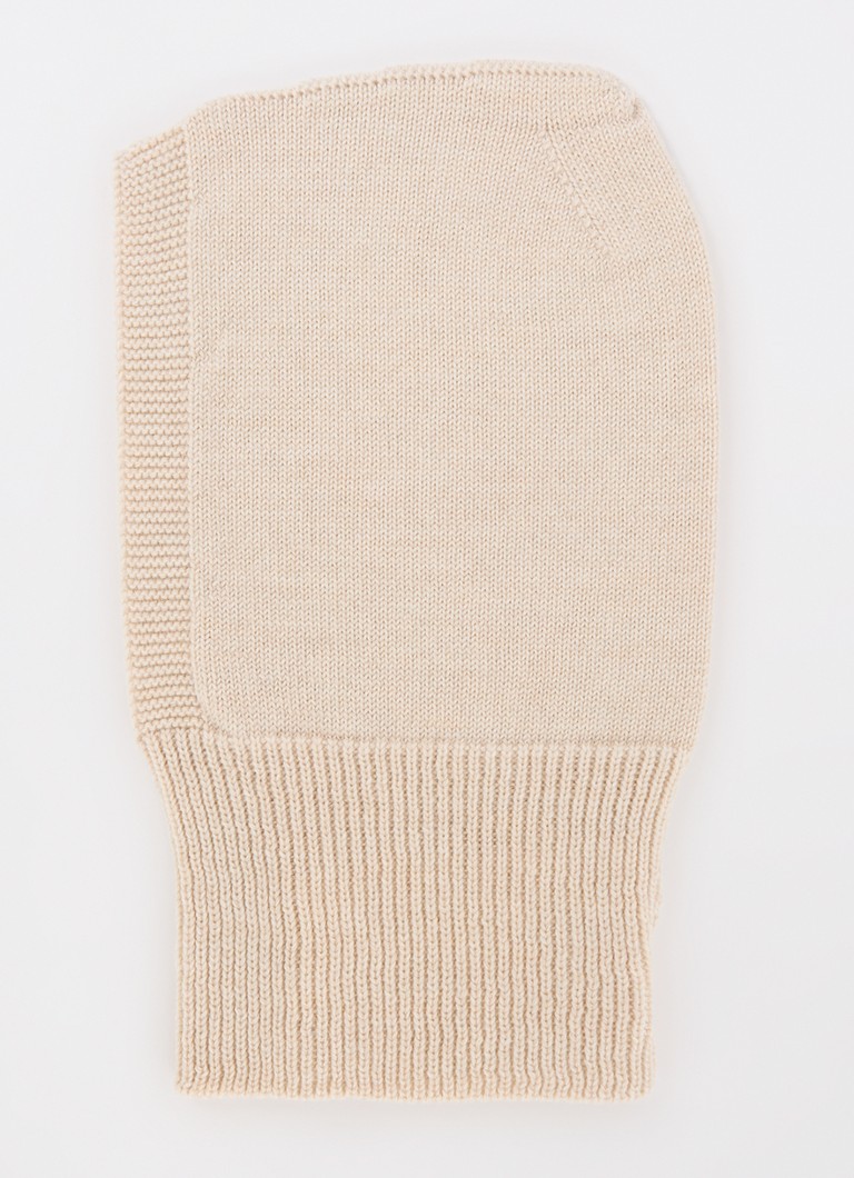 Pălărie tip balaclava din tricot fin Hvid