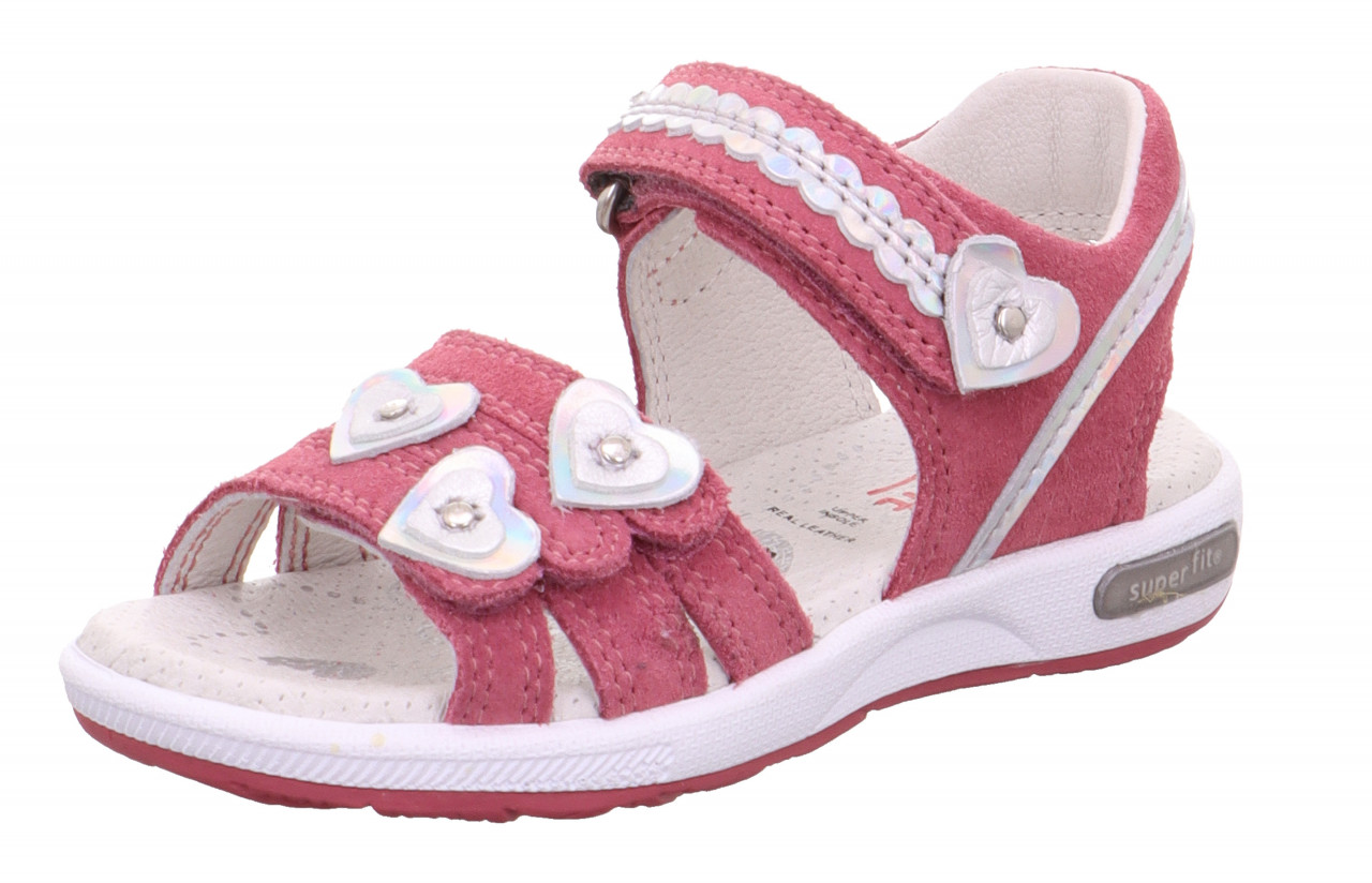 EMILY - Pink/SilberSandale mit Klettverschluss