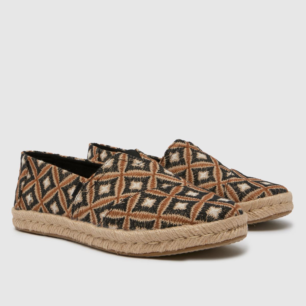 TOMS – Alpargata Rope 2.0 – Svarta, vävda, platta skor i flera färger