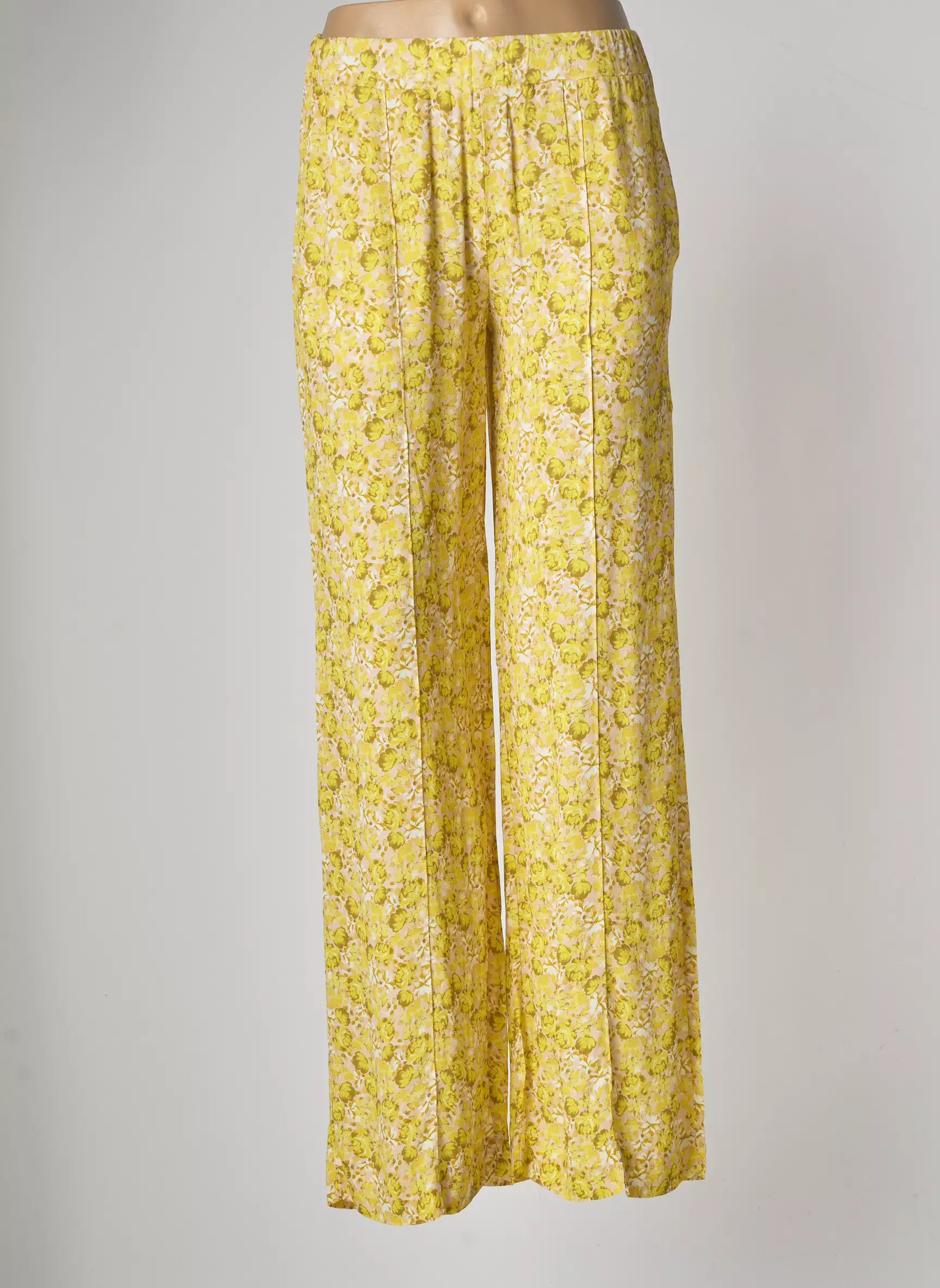 Jeff Pantalons Larges Femme couleur jaune