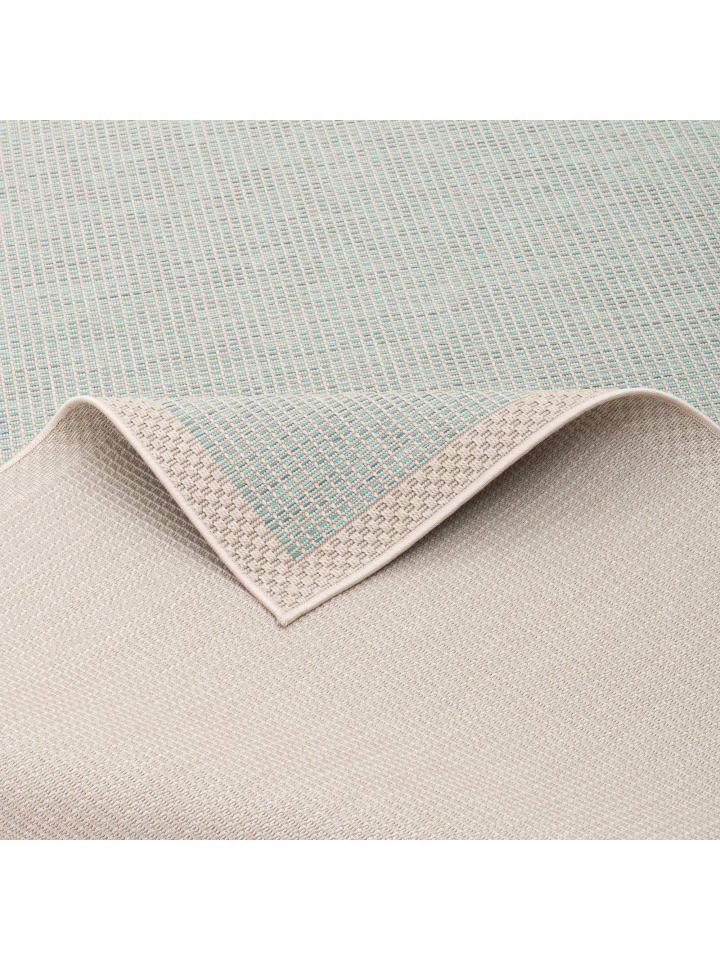 Pergamon In & Outdoor Teppich Flachgewebe Ottawa Bordüre in Türkis günstig kaufen