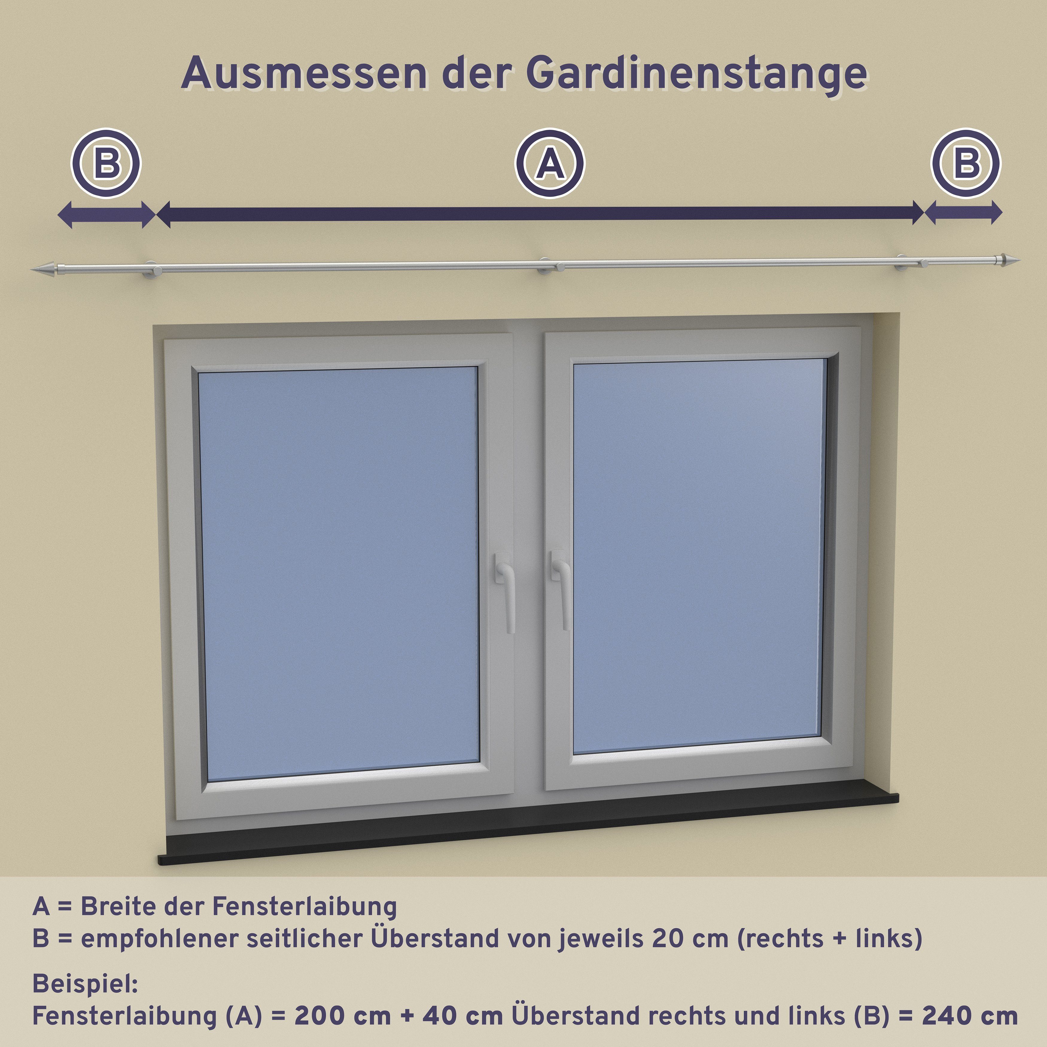 Gardinenstange Platon Sitra, INTERDECO, Ø 20 mm, 2-läufig, Wandmontage, Edelstahl-Optik