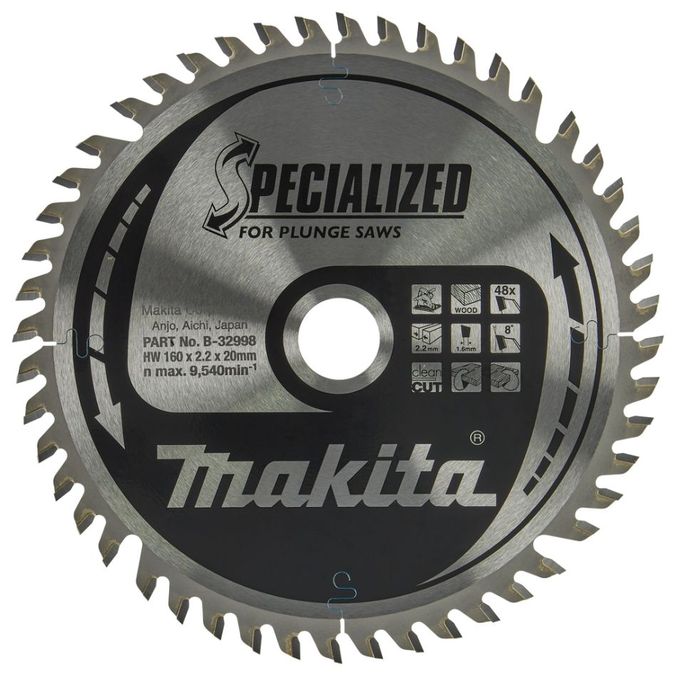Makita Tilbehør B-32998 Stikksagblad Specialized Wood ATB 160 x 20 x 2,2 mm T48