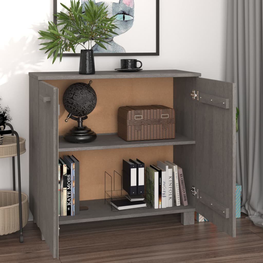 vidaXL Sideboard Sideboard HAMAR Hellgrau 85x35x80 cm Massivholz Kiefer (1 St)