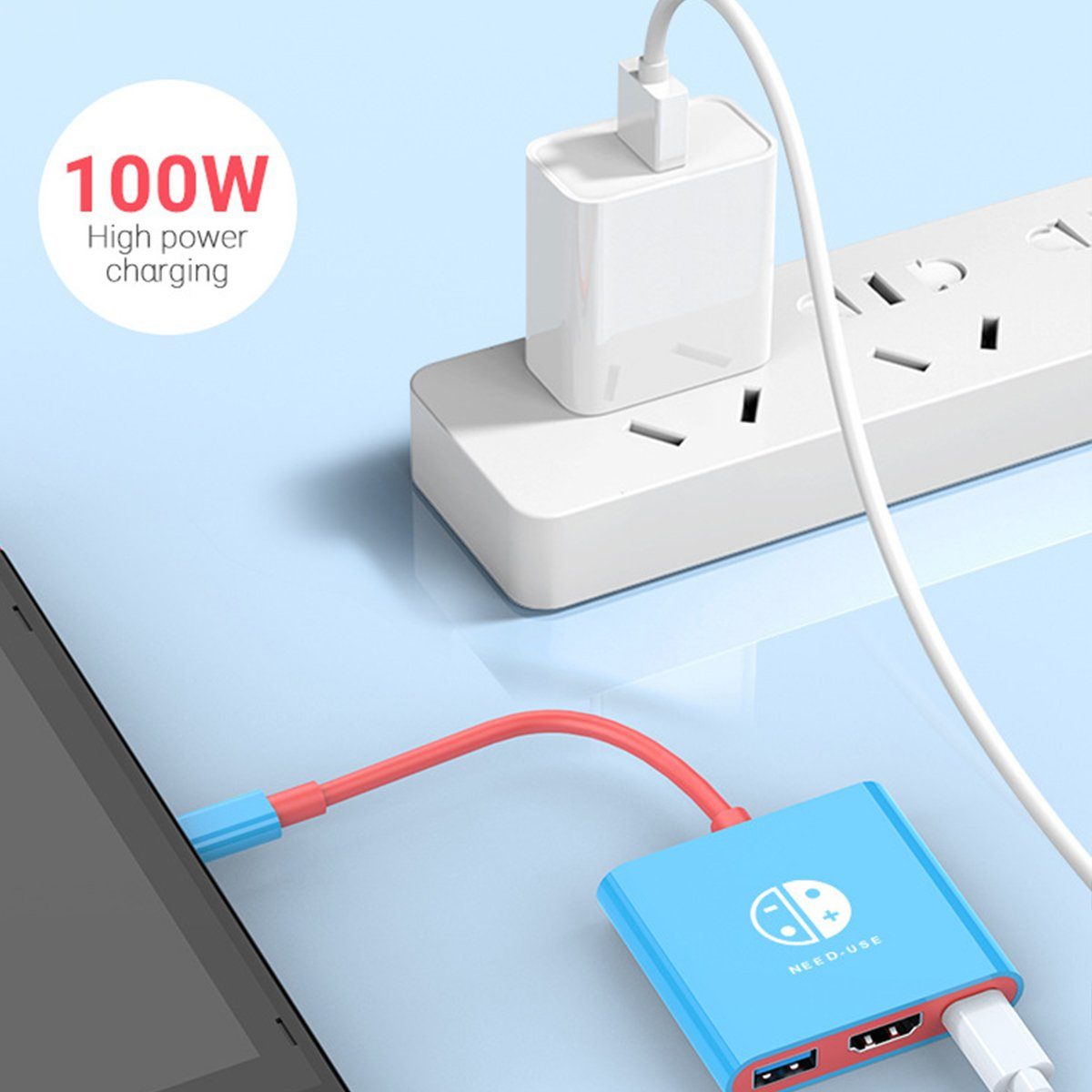 Haiaveng Handy-Dockingstation Switch Docking Station Typ C mit HDMI USB 3.0 und USB C., kompatibel mit Switch, Mackbook, iPad Pro und Android