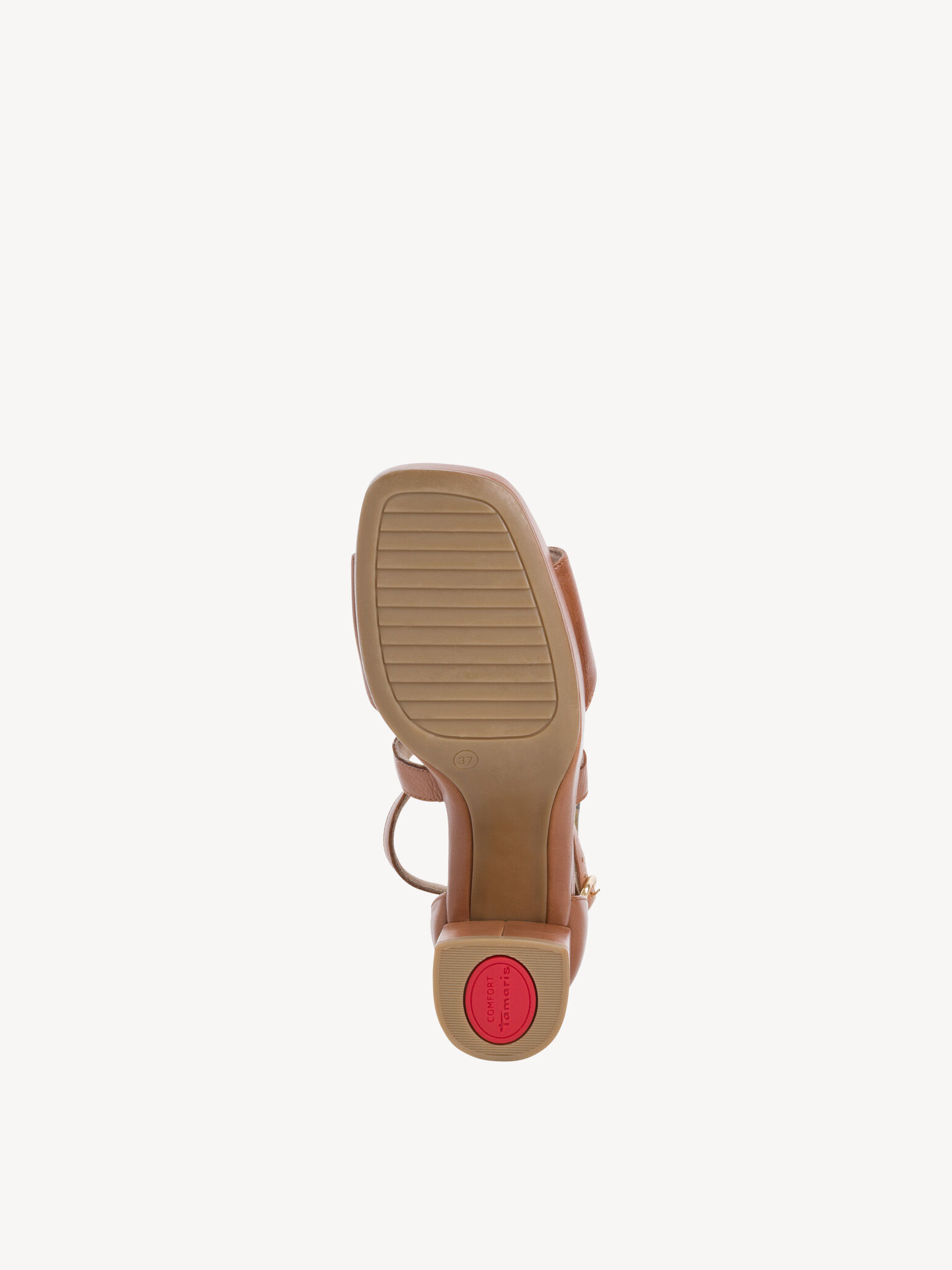 Sandale à talon en cuir - marron