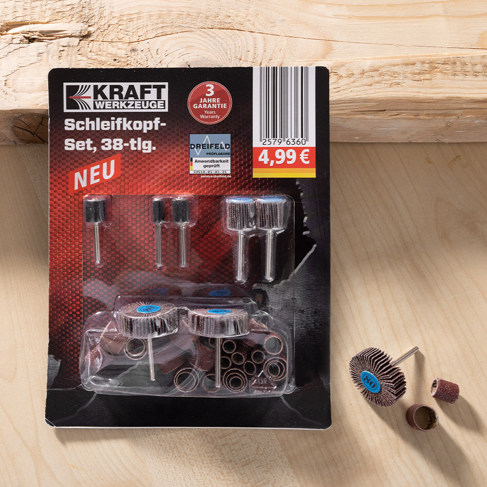 Kraft Werkzeuge Schleifkopfset 38-tlg.