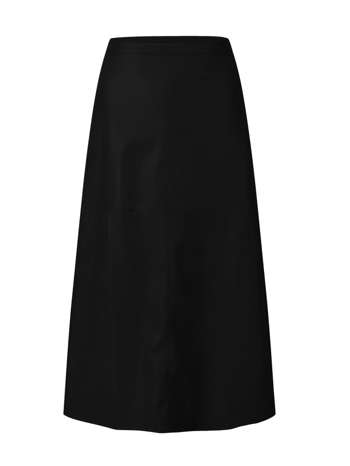 SASSYCLASSY Ausgestellter Kunstleder Rock in Schwarz günstig kaufen