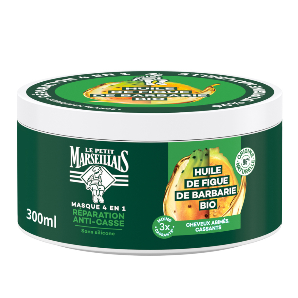 le petit marseillais Masque 4-En-1 Réparation pour Cheveux, Calendula BIO & Figue de Barbarie BIO Masque
