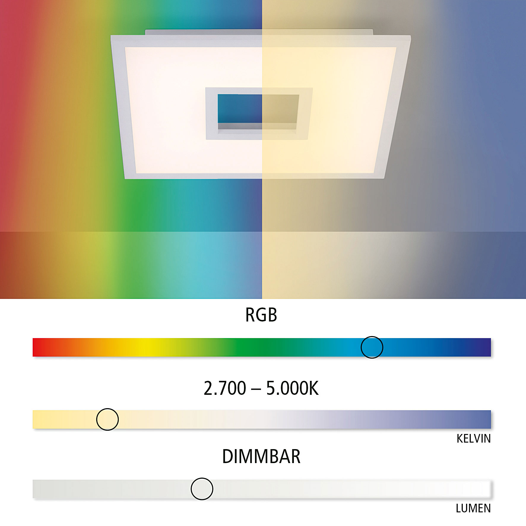 JUST LIGHT.LED-Deckenleuchte 2flg