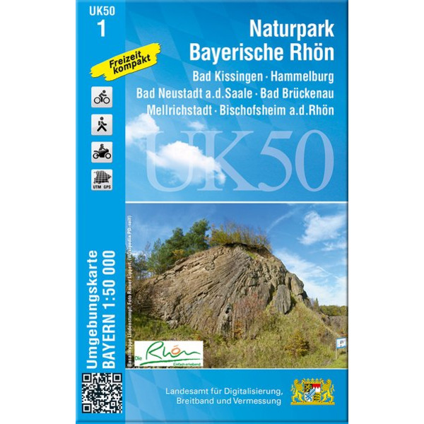 Nationalpark Bayerische Rhön 1 : 50 000 (UK50-1) - Straßenkarte
