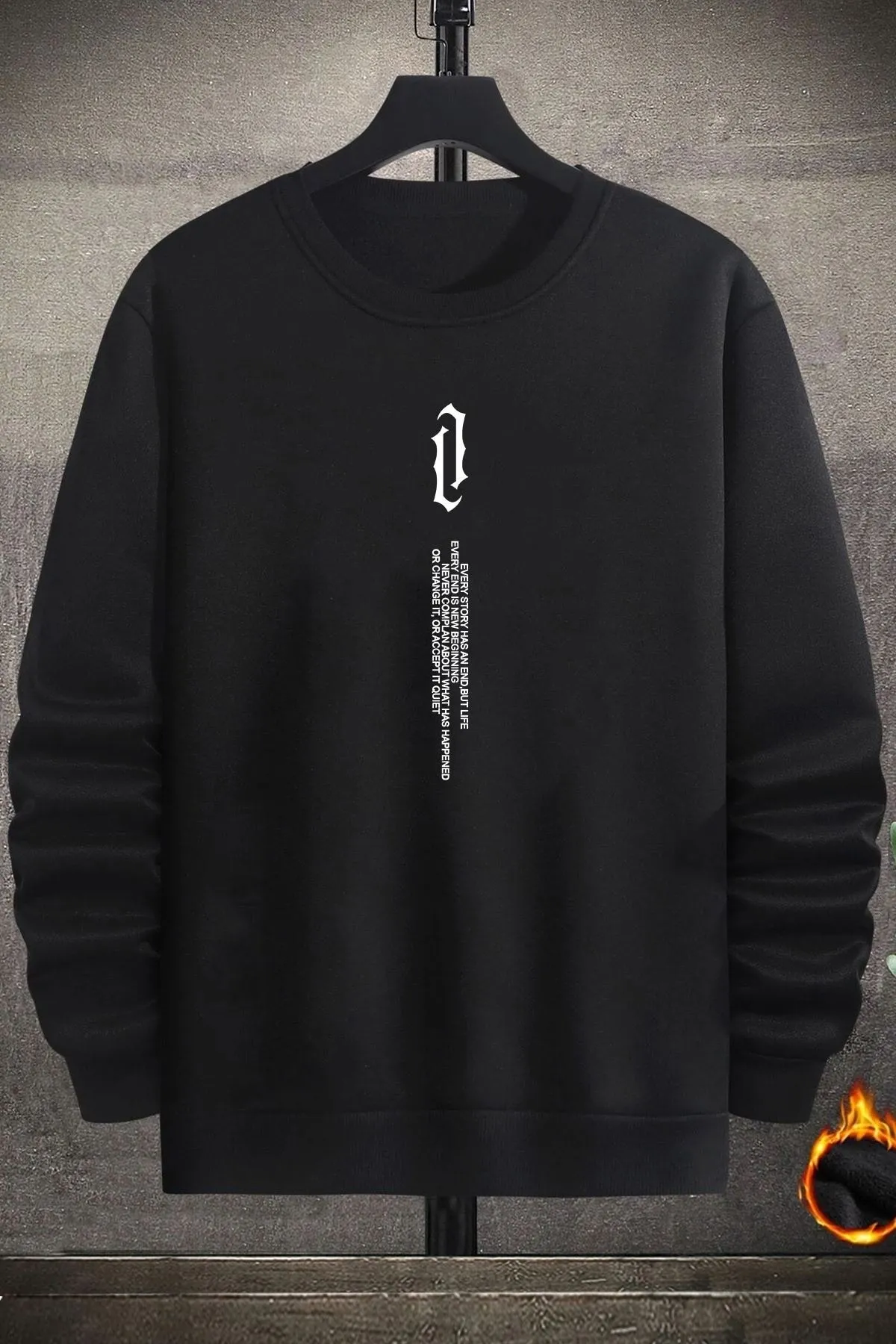 uyguntarz  Unisex Aleman Rapero bedrucktes Rundhals-Sweatshirt