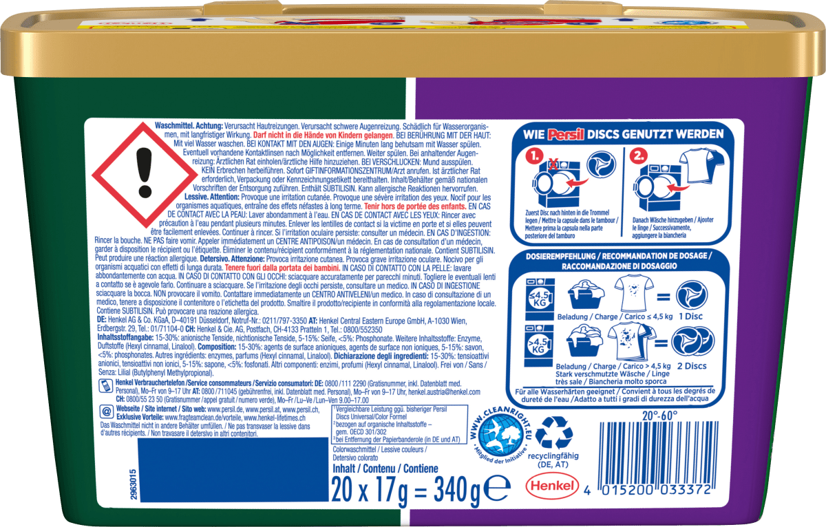 Colorwaschmittel Discs Color, 20 Wl
