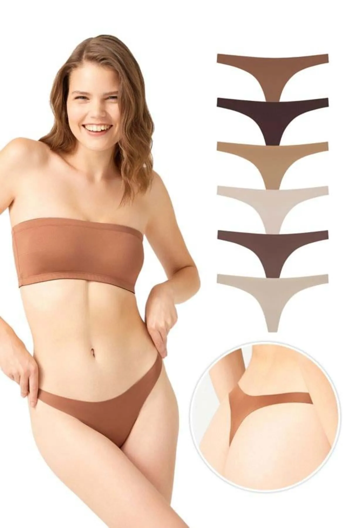 Cottonhill  Lasergeschnittene Damen-Tangas im 6er-Pack