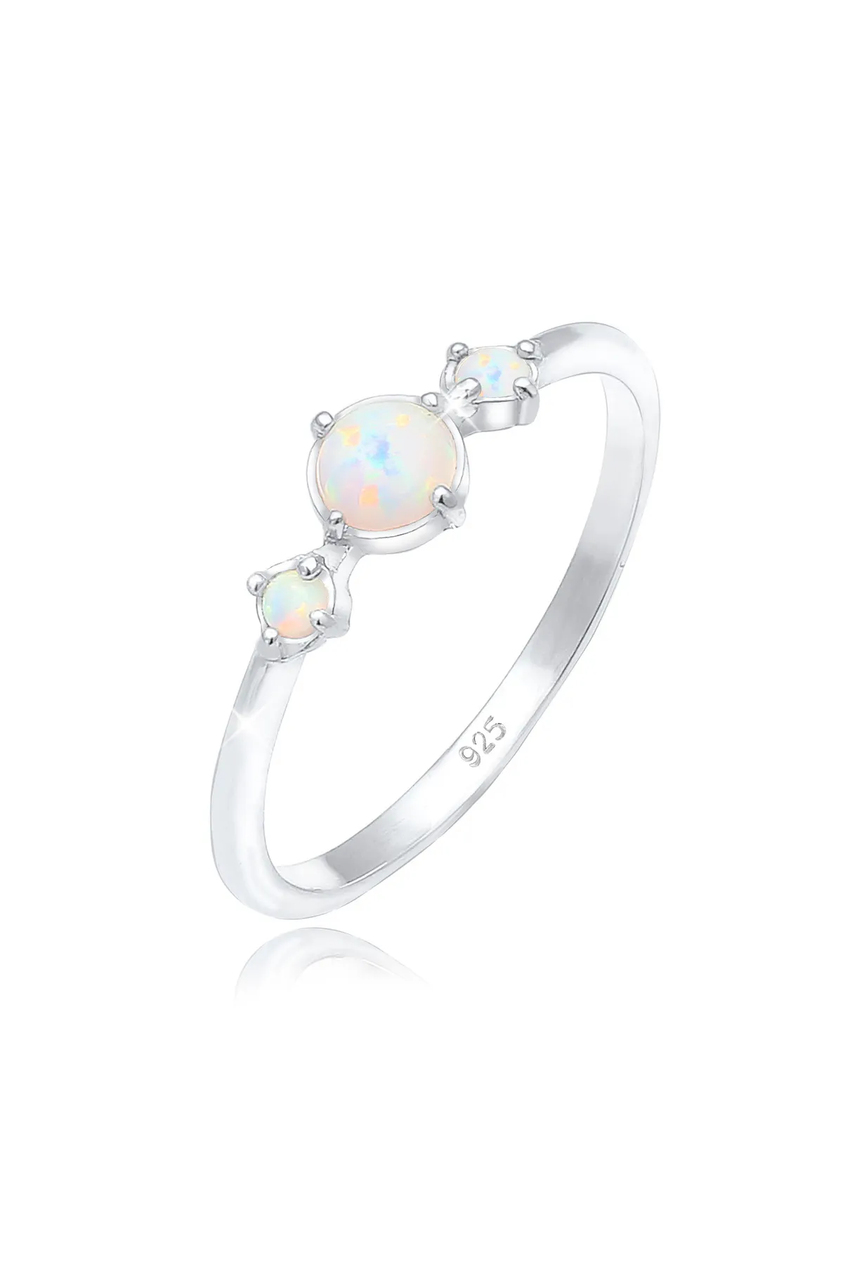 ELLI  Ring Trend Bandring Trio Geo Vintage Opale 925 Silber