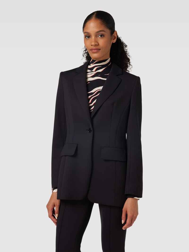 Longblazer mit Pattentaschen in schwarz