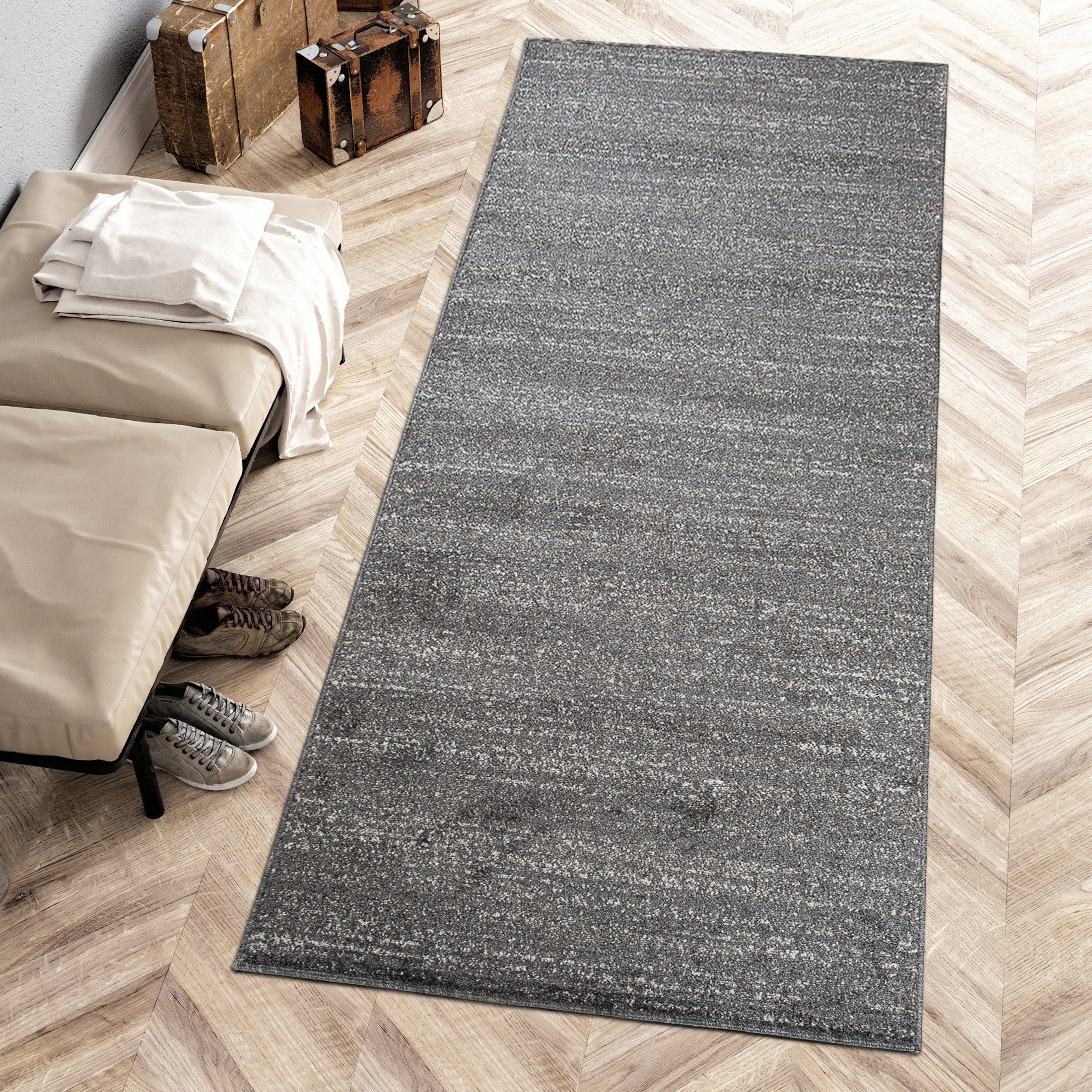 Läufer Läufer Flurläufer Einfarbig für Vorzimmer, Küche - Anthrazit, Mazovia, 80 x 100 cm, Kurzflor, Meterware, Höhe 10 mm, Kurzflor - niedrige Florhöhe