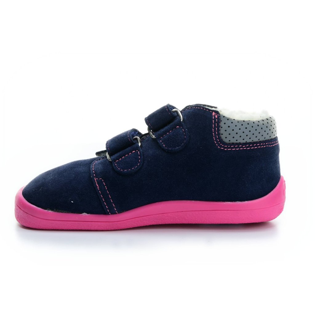 Beda Elisha mit Membran (BF 0001/W/MK/Fell, niedrig) dunkelblaue Winterbarfußschuhe