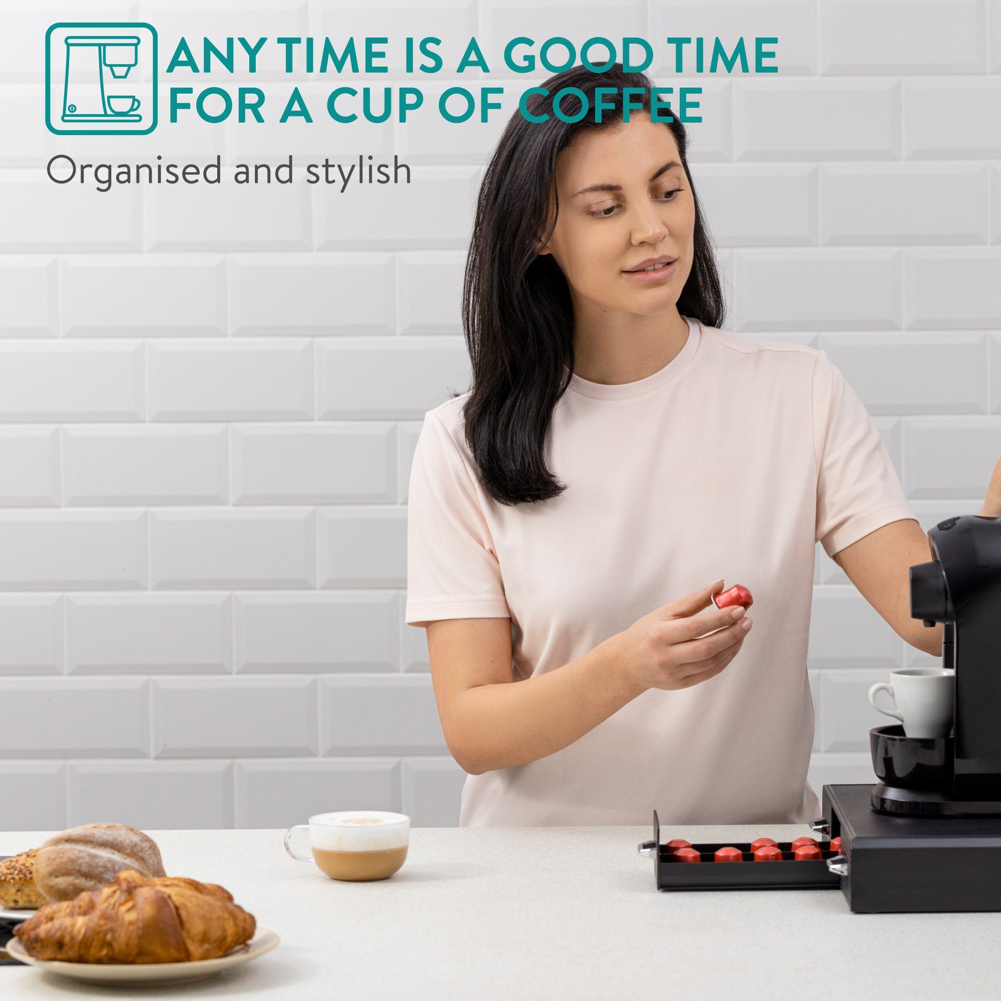Navaris Kapselspender Kapselhalter Aufbewahrungsbox für Nespresso & CBTL Kapseln