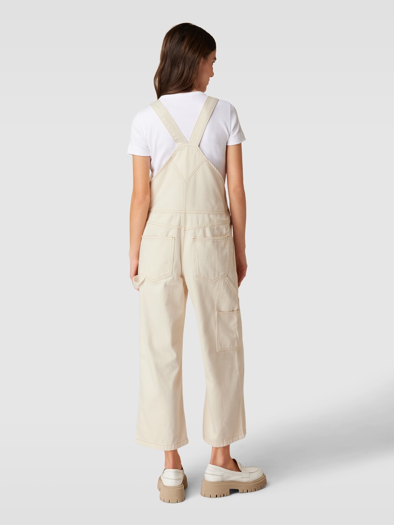 Latzhose mit Eingrifftaschen Modell 'Jumper' in offwhite