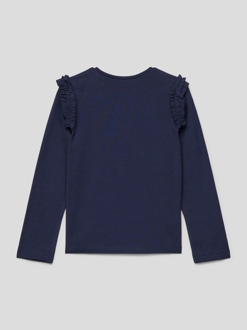 Longsleeve mit Strasssteinbesatz in marineblau