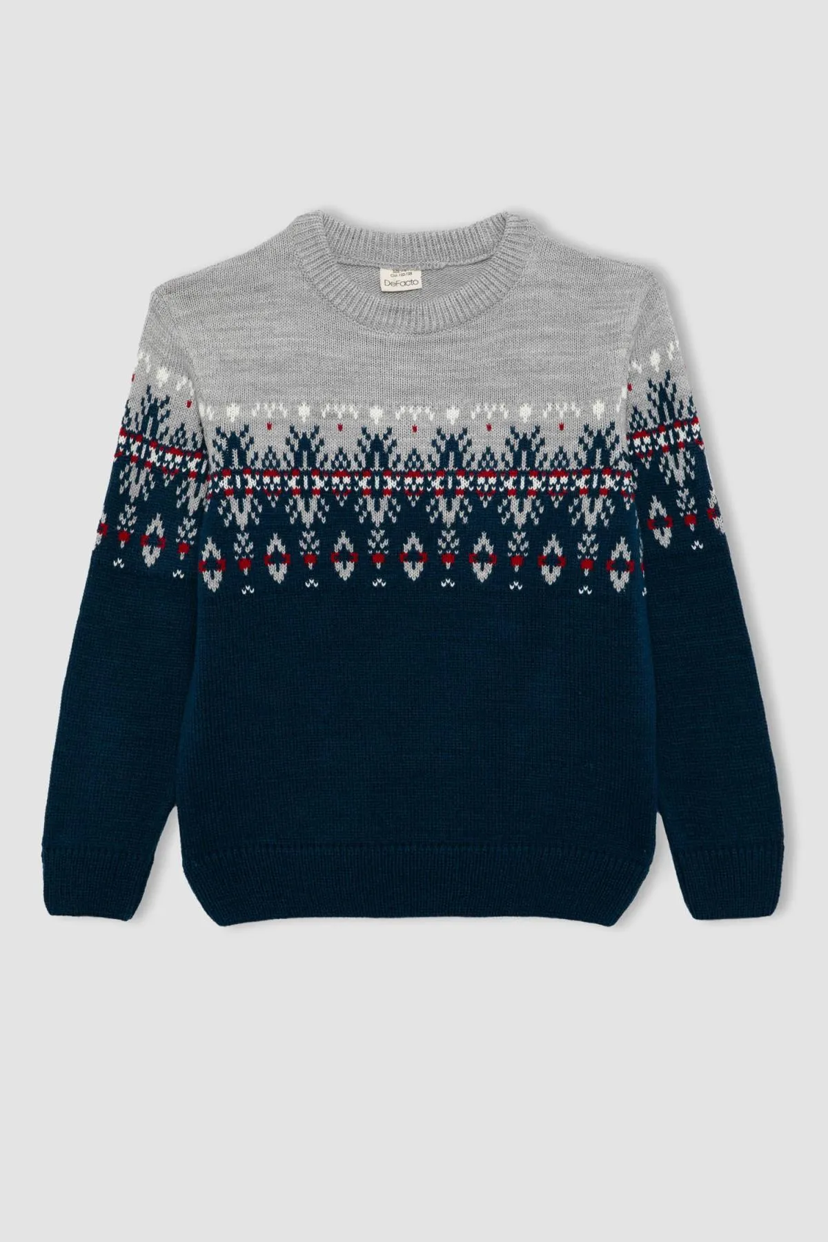 DeFacto  Jungenpullover mit Rundhalsausschnitt und Neujahrsmotiv