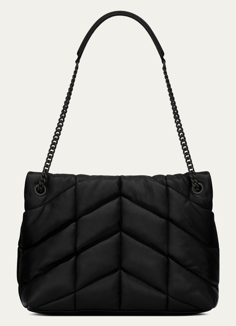 Geantă de umăr Saint Laurent Puffer Medium din piele de miel